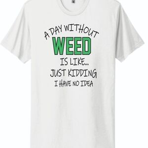Graphic Tee - White with Green Text